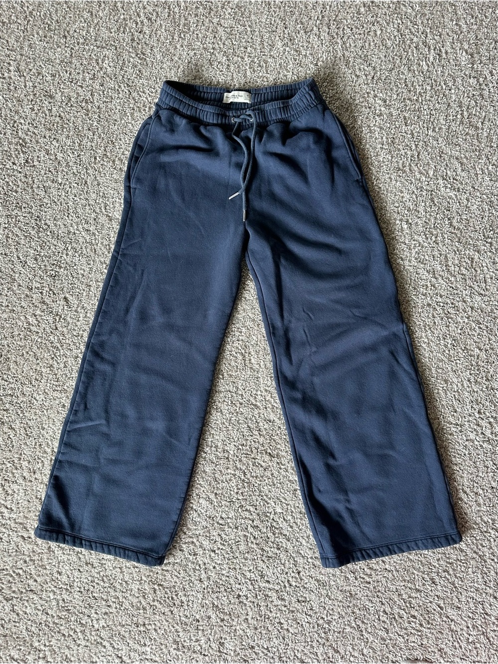 Abercrombie & Fitch Navy Wide-Leg Sweatpants